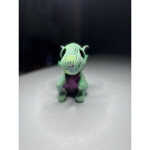 Ty Cinder Beanie Boo Dragon Plush 9" Green Purple Glitter Eyes